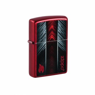 Zippo - Candy Apple Red and Gray Zippo Design