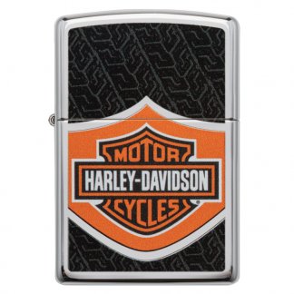 Zippo - Harley Davidson Black And Orange Logo