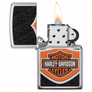 Zippo - Harley Davidson Black And Orange Logo