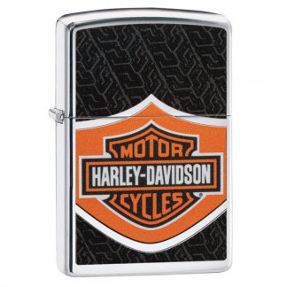 Zippo - Harley Davidson Black And Orange Logo