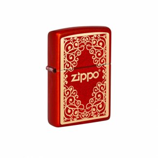 Zippo - Metalic Red Lasered Ornamental Design